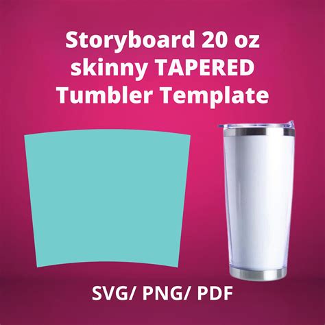 Hogg Storyboard 20 Oz Skinny Tapered Tumbler Template SVG PNG Etsy