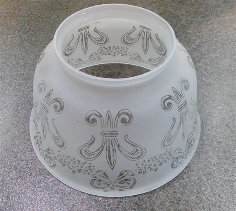 Gas Shade Etched Fleur De Lis Fitter Shade Lamp Etsy