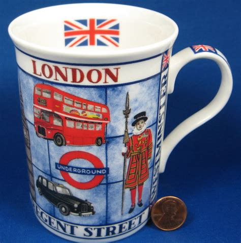 London Souvenir Mug English Bone China Guards Big Ben Double Decker Bu ...