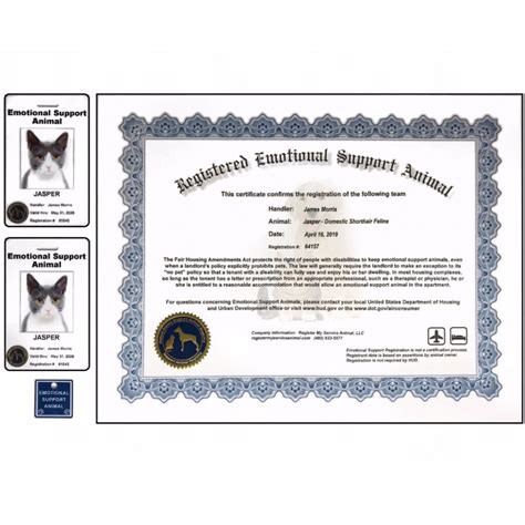 Emotional Support Animal Esa Registration Kit For Cats And More