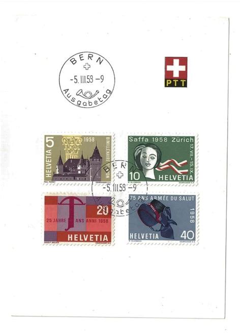 PTT Faltblatt ET Nr 12 Zst 334 337 1958 Kaufen Auf Ricardo