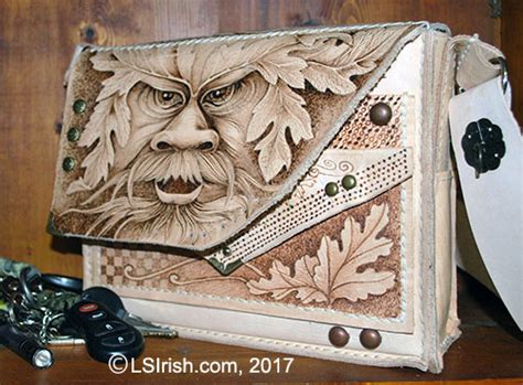 Leather Purse Pyrography By Lora Irish