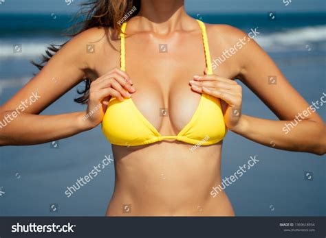 Beautiful Tanned Female Fitness Big Boobs Stock Photo Edit Now 1369618934