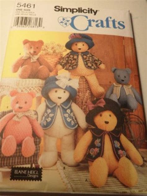 Teddy Bear Simplicity Pattern Set 5461 By Theoneforgotten On Etsy