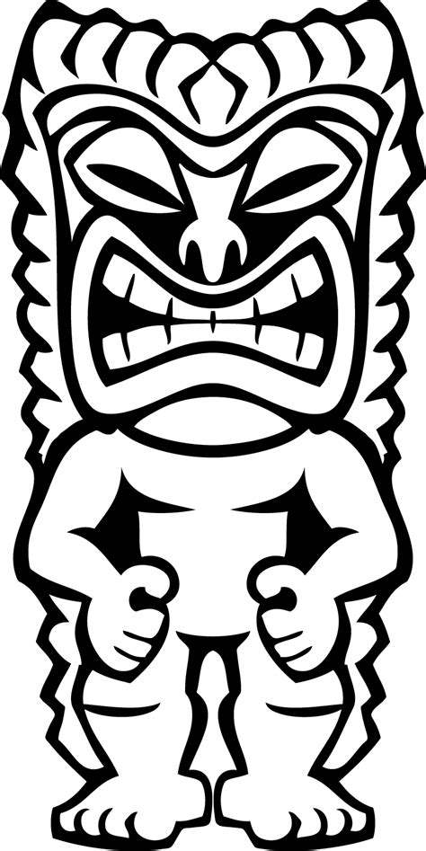 Tiki Black And White Clip Art Library