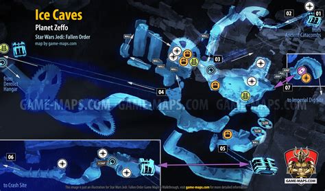 Ice Caves Map, Zeffo for Star Wars Jedi Fallen Order