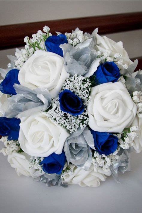 Bouquet De Roses Bleues Et Blanches Mariage En Bleu D Co Mariage