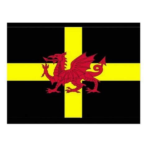 St Davids Cross With Dragon Postcard Saint David