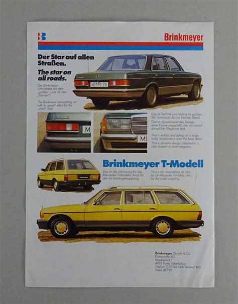 Prospektblatt Brosch Re Brinkmeyer Tuning F R Mercedes Benz W