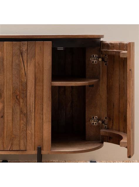 Buffet Arrondi Portes En Bois De Manguier Style Contemporain