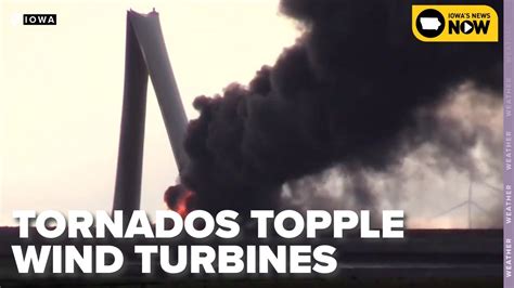 Tornadoes Touch Down In Iowa Destroying Wind Turbines And Buildings Youtube