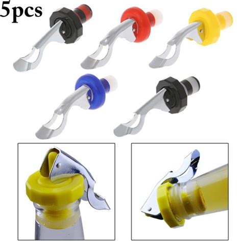 5pcs Wine Bottle Sper Stainless Steel Champagne Vacuum Pump Preserver