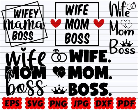 Wife Mom Boss Svg Wifey Mama Boss Svg Wife Svg Boss Svg Etsy