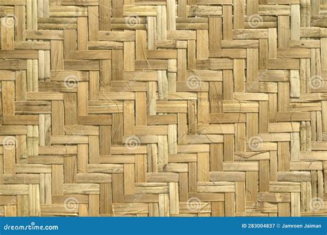 Repeating Pattern Woven Bamboo Mat Board Stock Image Image Of