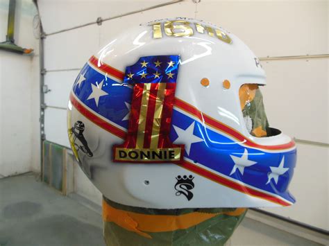 Evil Knievel Style Helmet Painted For Donnie Steward 16hd Sprint Car