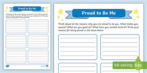 Proud To Be Me Activity Sheet Teacher Made Twinkl