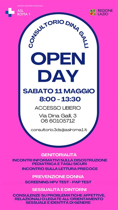 11 Maggio Open Day Consultorio Dina Galli