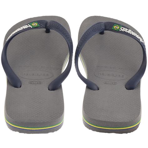 Havaianas Brazil Logo Flip Flops Grey Mainline Menswear