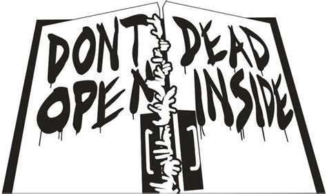 The Walking Dead Dont Open Dead Inside Doors Vinyl Decal 8 X 13 Laptop Sized Dont Open Dead