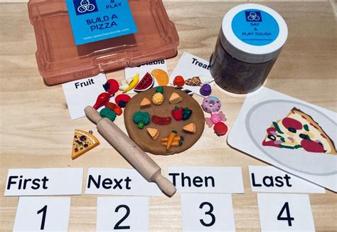 Build A Pizza Kit Language Task Box Speech Therapy Mini Objects Verbal