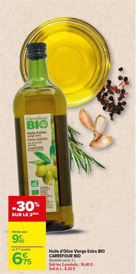 Promo Huile D Olive Vierge Extra Bio Carrefour Bio Chez Carrefour