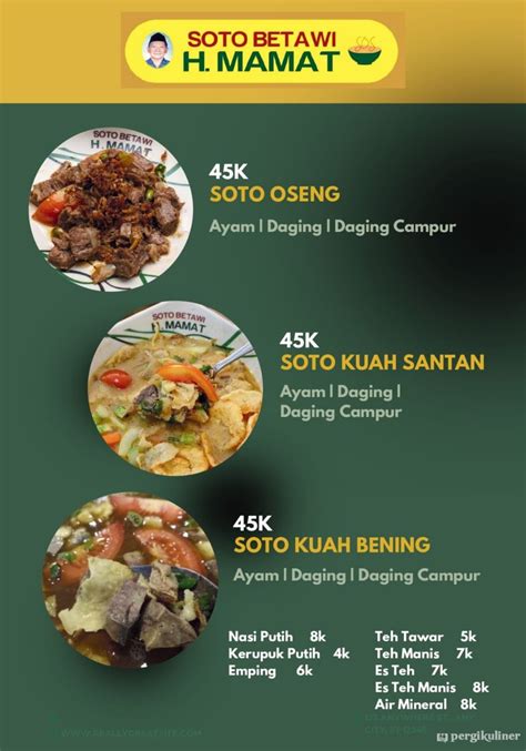 Selalu Diperbarui Menu Soto Betawi H Mamat Menteng