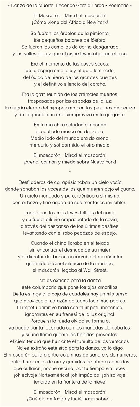 Danza de la Muerte Federico García Lorca Poema original en análisis