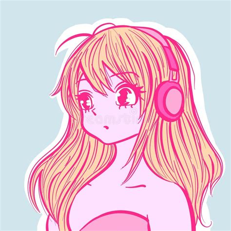 Anime Girl Listening To Headphones Stock Illustrations 107 Anime Girl Listening To Headphones