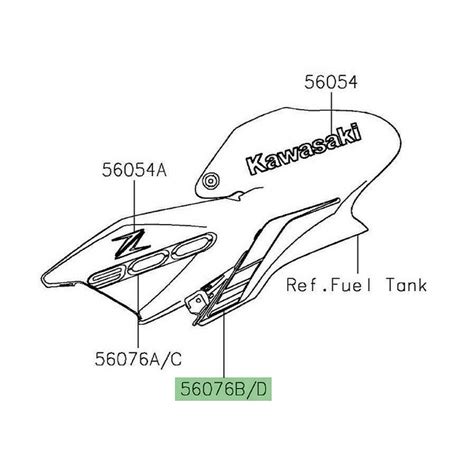 Autocollant décoratif arrière habillage de réservoir Z900 2020 2024