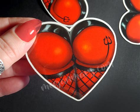 Sticker Devil Booty Booty Heart Red Devil Etsy