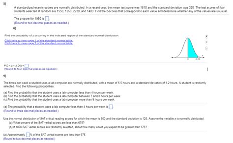 Solved 5 A Standardized Exam S Scores Are Normally