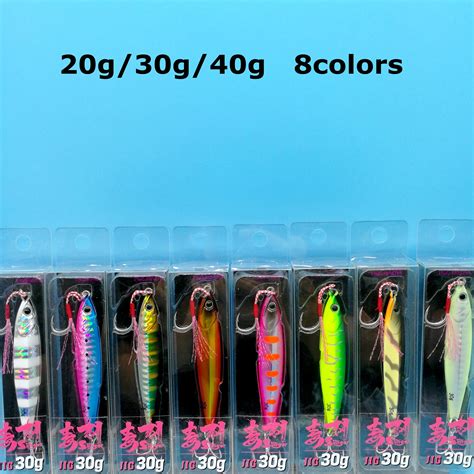 TSURINOYA 8PCS LOT Winter Metal Jig Saltwater Fishing Lure 20g 30g 40g