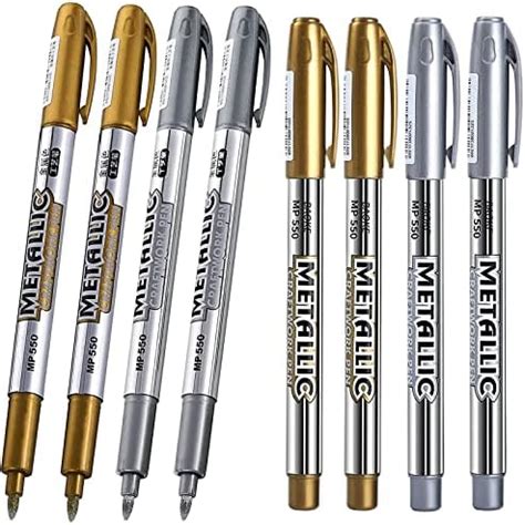 8pcs Gold Silver Metallic Marker Pens Shiny Art Crafts Paint Permanent