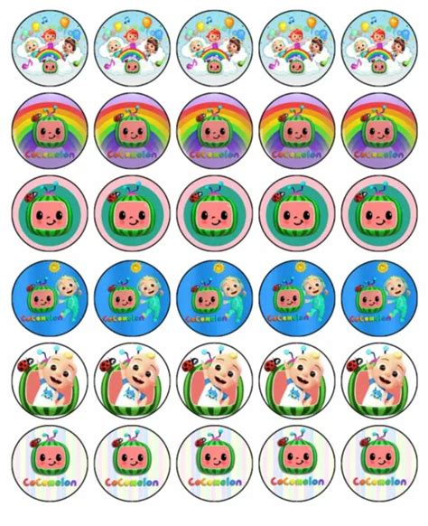 COCOMELON CUPCAKE TOPPERS Edible Wafer Paper Cake Decorations 30 01 8