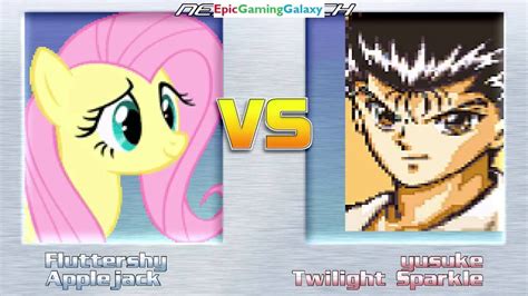 Fluttershy And Applejack Vs Yusuke Urameshi And Twilight Sparkle In A