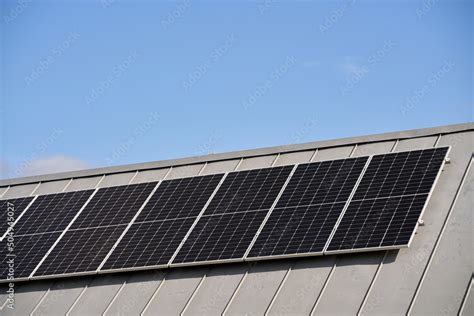 State Of The Art Solar Panels Placed On The Roofs Of Houses Of