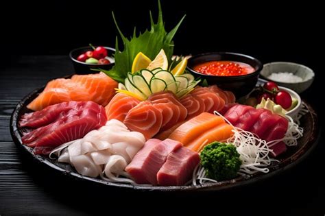 Premium AI Image | Fresh Sashimi Platter