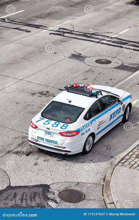 Nypd Traffic Ford Fusion Hybrid Vehicle On A Street Of Manhattan Seen