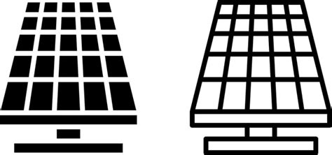 Segno O Simbolo Dell Icona Del Pannello Solare In Stile Glifo E Linea