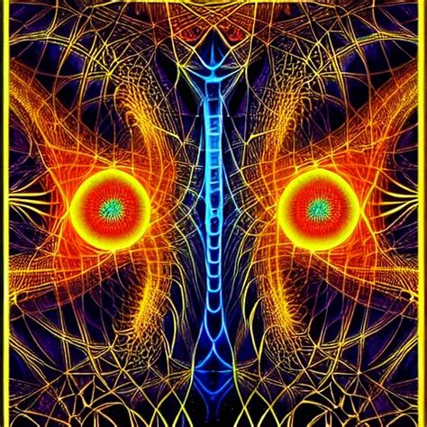 Symmetrical Fractal Sacral Geometry Android Jones Stable Diffusion