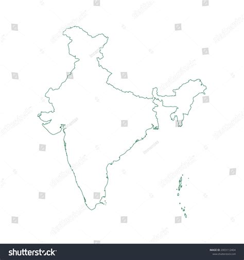 Vector Outline Map India Isolated On Stock Vector (Royalty Free ...