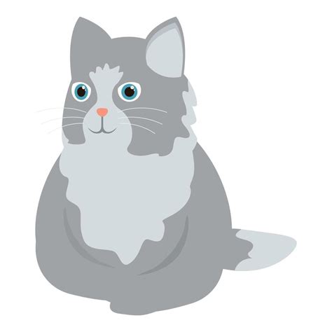 Cute grey tabby cat sitting looking contented 47056443 Vector Art at ...