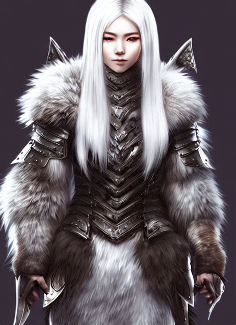 Krea Ai Warrior Fur Lined Wolf Armor Beautiful And E