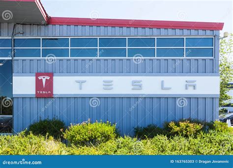 Tesla Motors factory. editorial stock photo. Image of emissions - 163765303