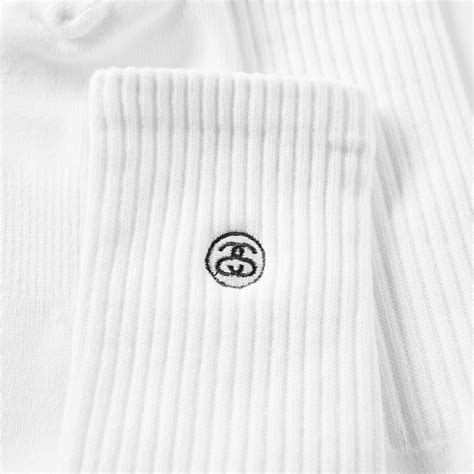 Stussy Mini Ss Link Crew Sock White End Us