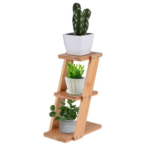 Arlmont Co Goodspeed Free Form Multi Tiered Bamboo Plant Stand