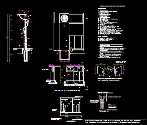 Subestacion Electrica Media Tension En AutoCAD Librería CAD