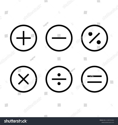 Math Symbols Icon Line Set Stock Vector Royalty Free 2148793263