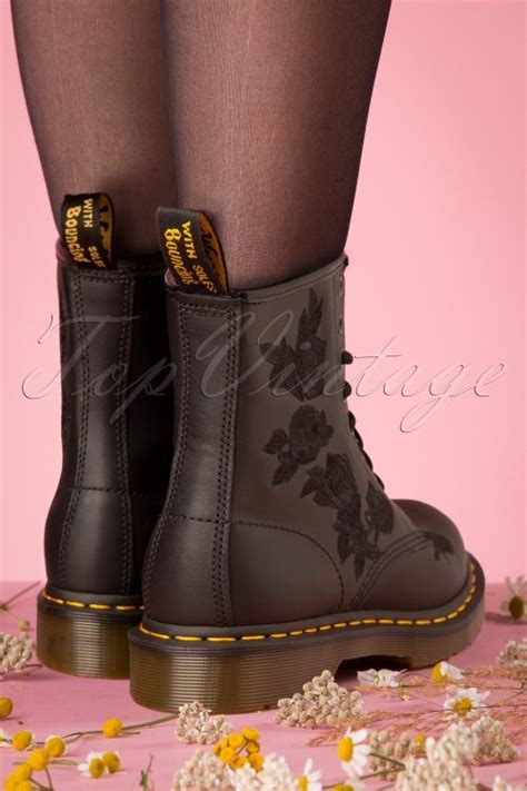 Vonda Softie Floral Boots In Black Vintagechick Net