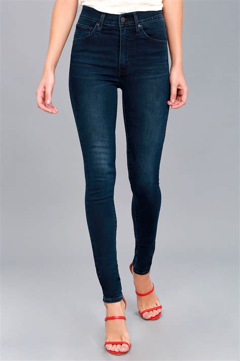 Levi S Mile High Super Skinny Dark Wash Jeans Blue Jeans